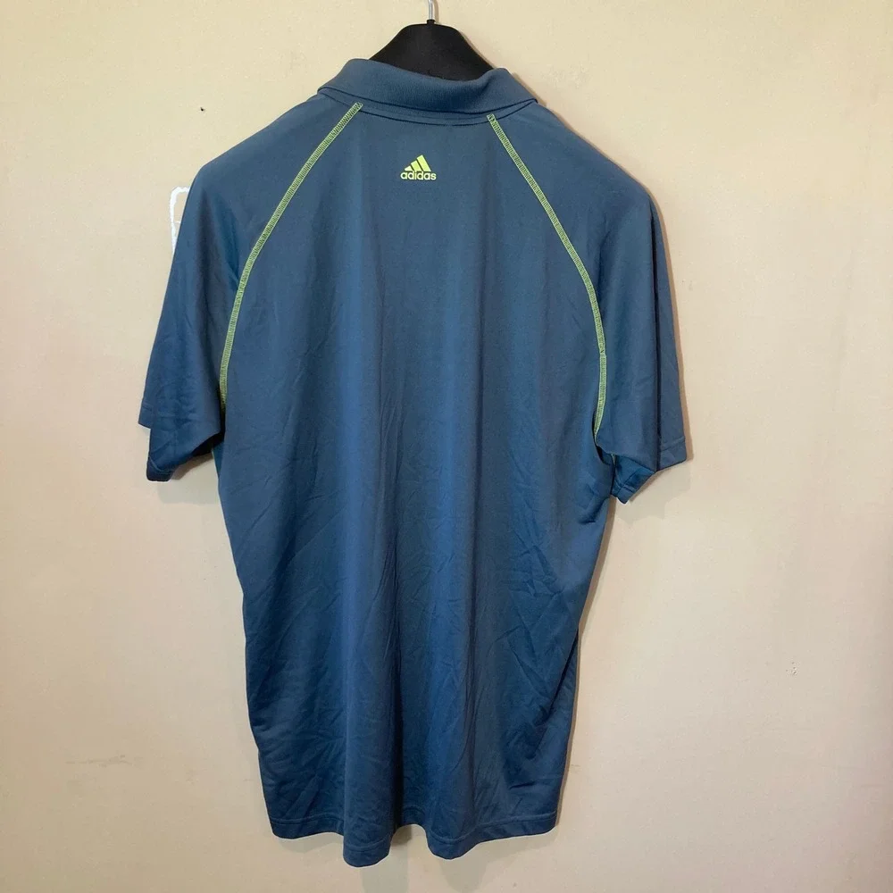 Adidas Golf Mens L Adizero‎ Polo Shirt Gray Lime Green Z87641 Large